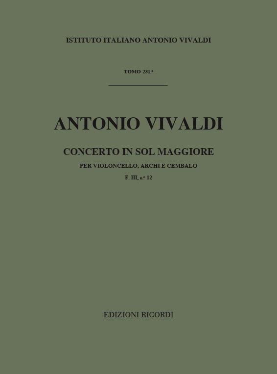 Concerti Per Vc., Archi E B.C.: In Sol Rv 413
